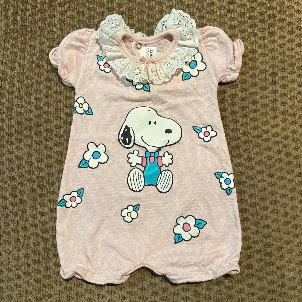 RDI Pink Snoopy Floral Kids Bodysuit